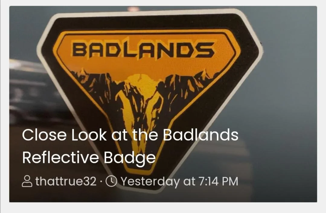 Ford Bronco Close Look at the Badlands Reflective Badge Screenshot_20201103_092842