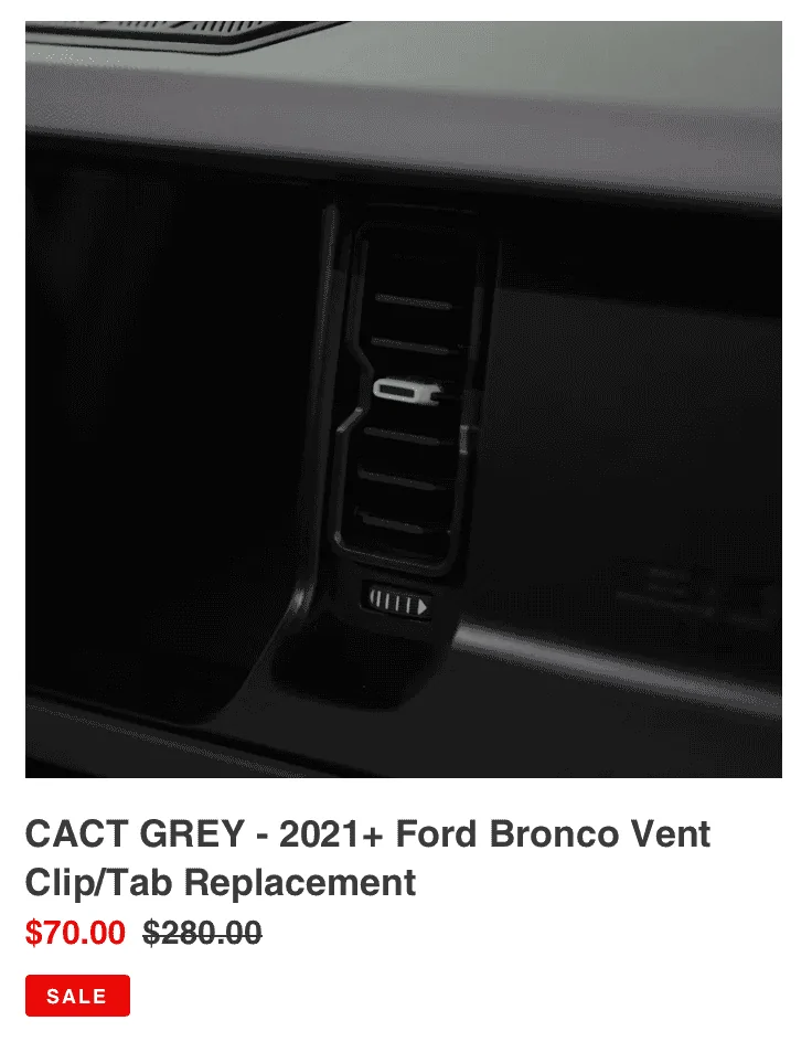 Ford Bronco BDUSA Replacement Vent Clip / Vent Tabs Now Available Screenshot 2023-11-16 at 1.59.45 PM