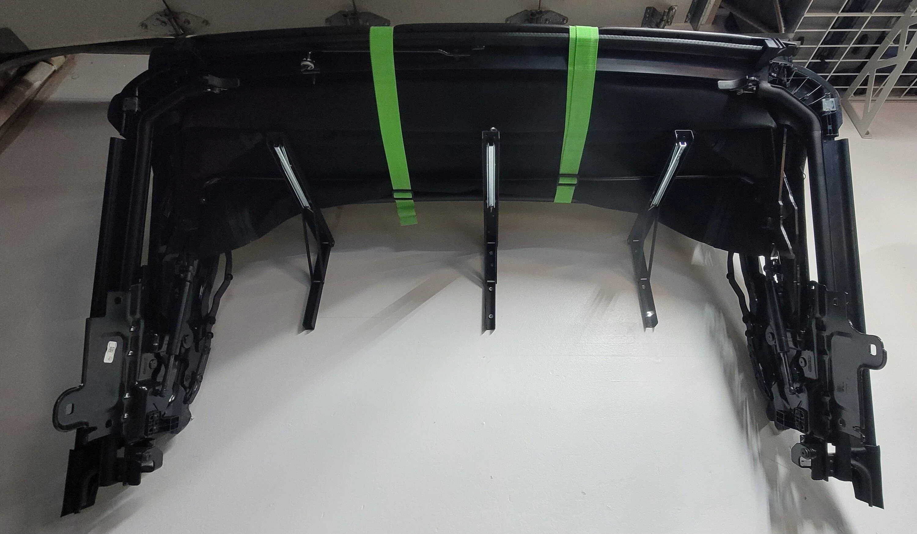 Ford Bronco DIY: SoftTop wall storage / hideaway L brackets 20231112_172739