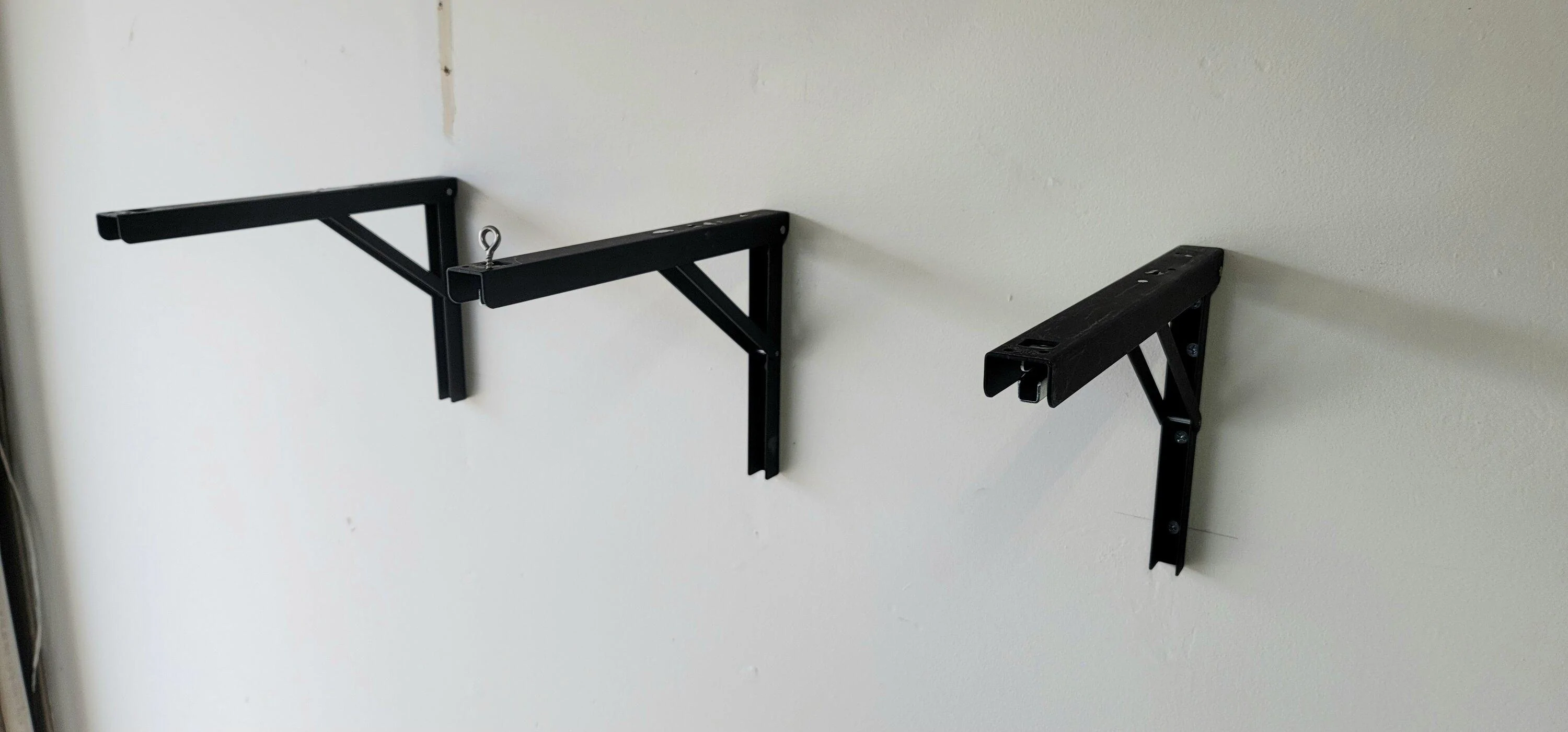 Ford Bronco DIY: SoftTop wall storage / hideaway L brackets 20231115_092345