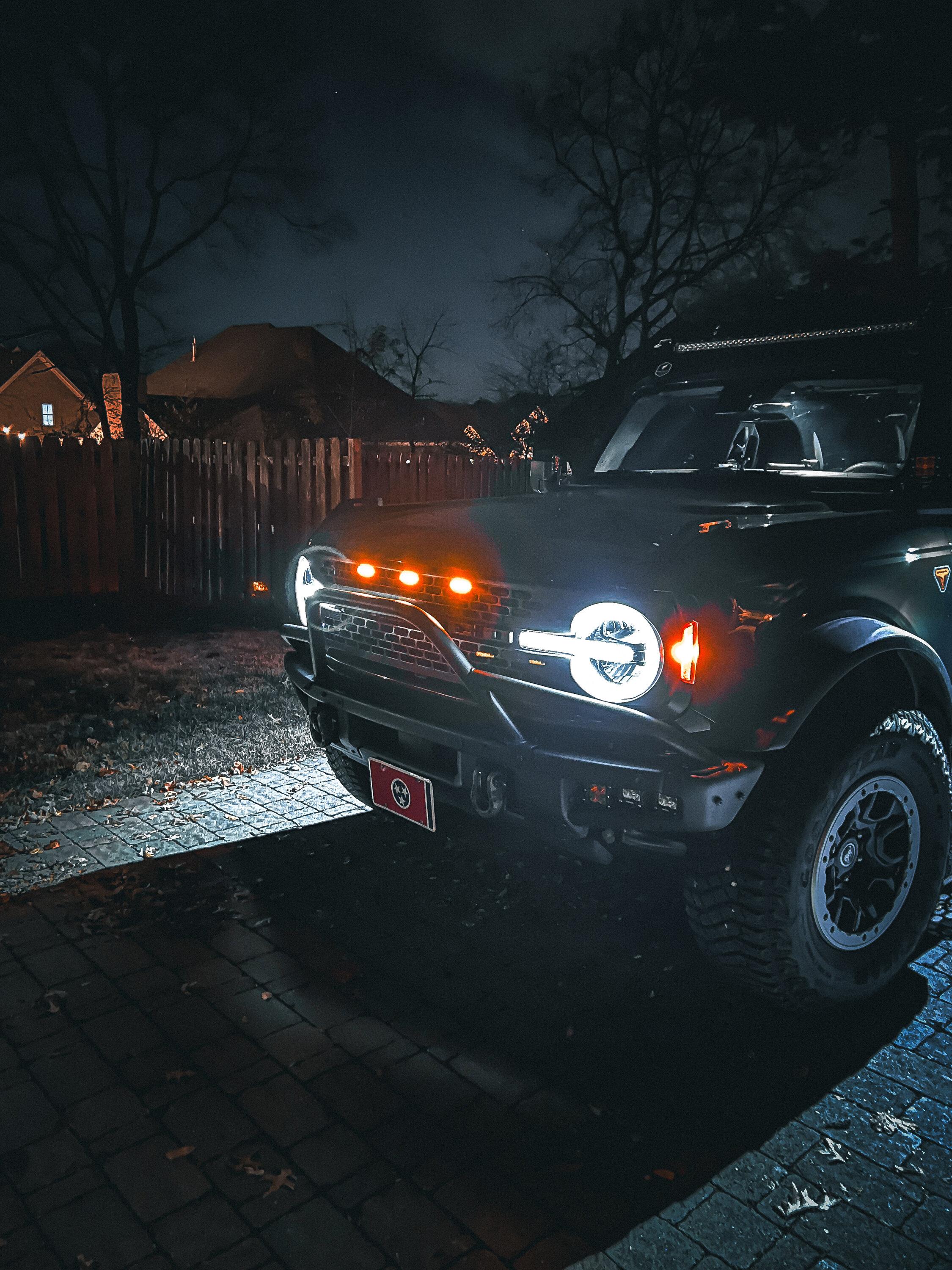 Ford Bronco New Product Announcement - SPV SMOKED Grille Marker Lights... IMG_0792