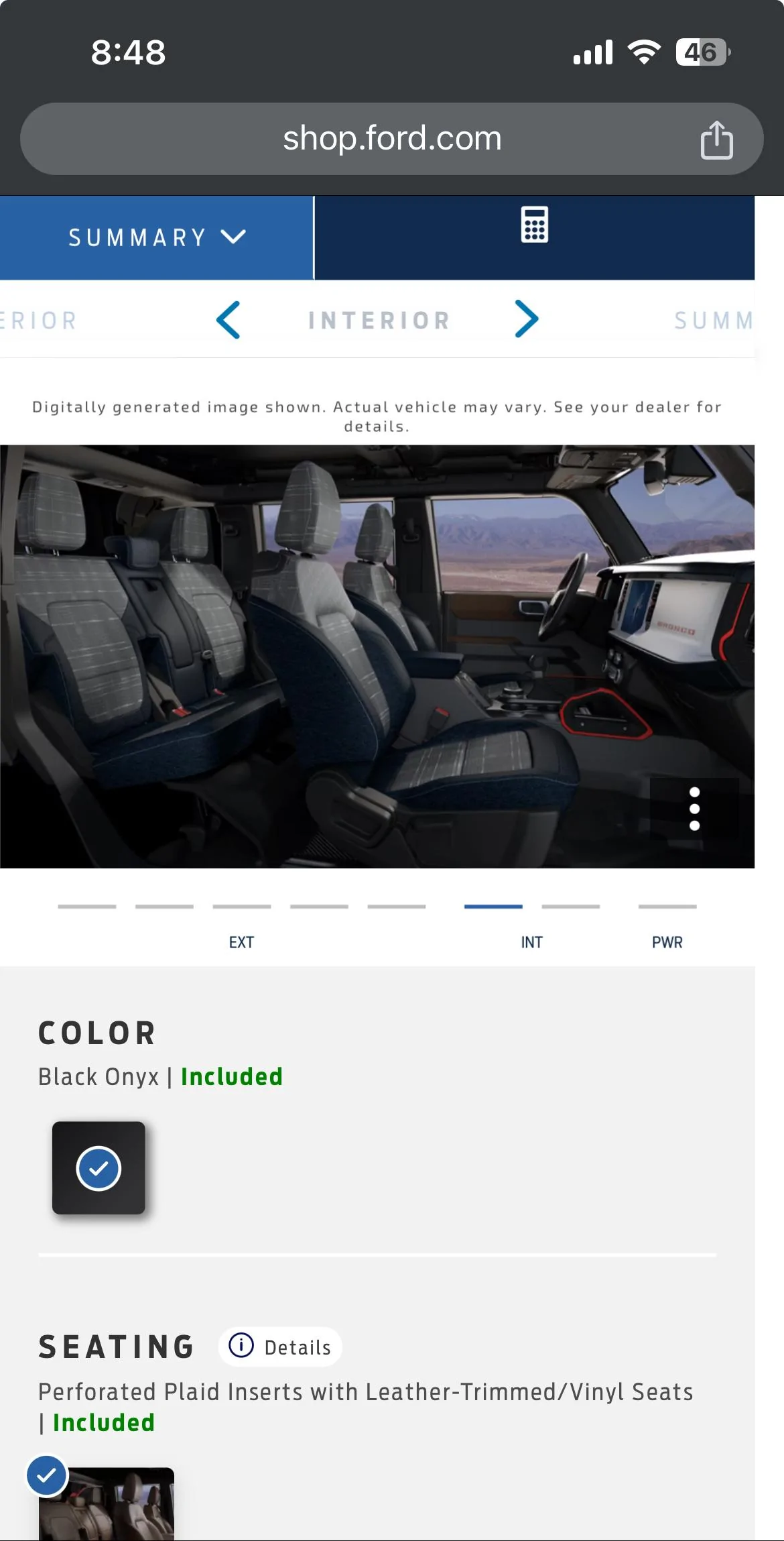 Ford Bronco 2024 HEL Interior color IMG_5540