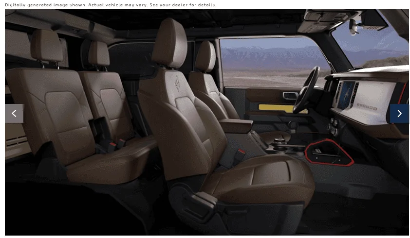 Ford Bronco 2024 HEL Interior color 1700619209835