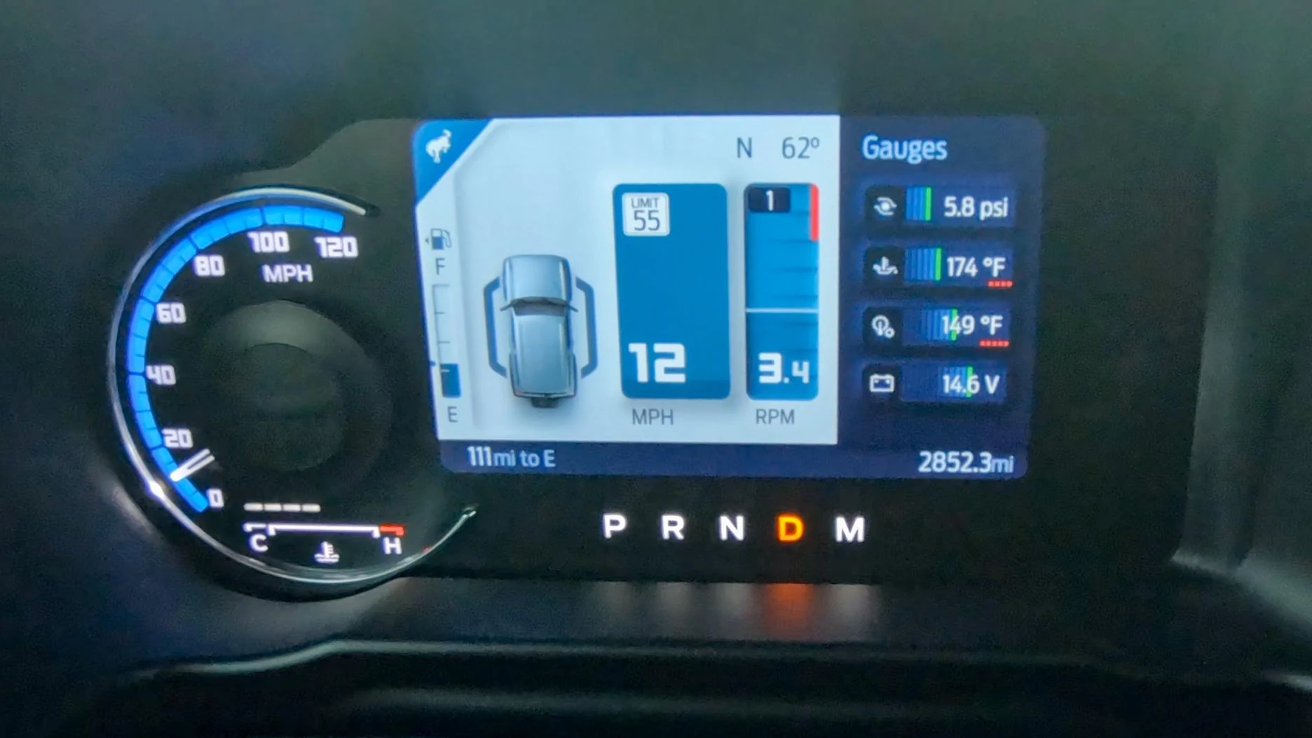 Ford Bronco No boost from a standing start. D Mode 1st Gear Boost