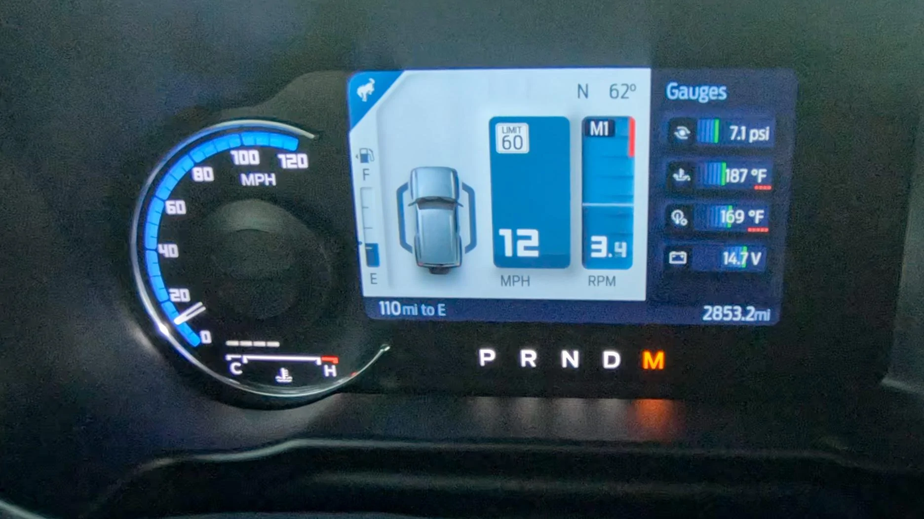 Ford Bronco No boost from a standing start. M Mode 1st Gear Boost