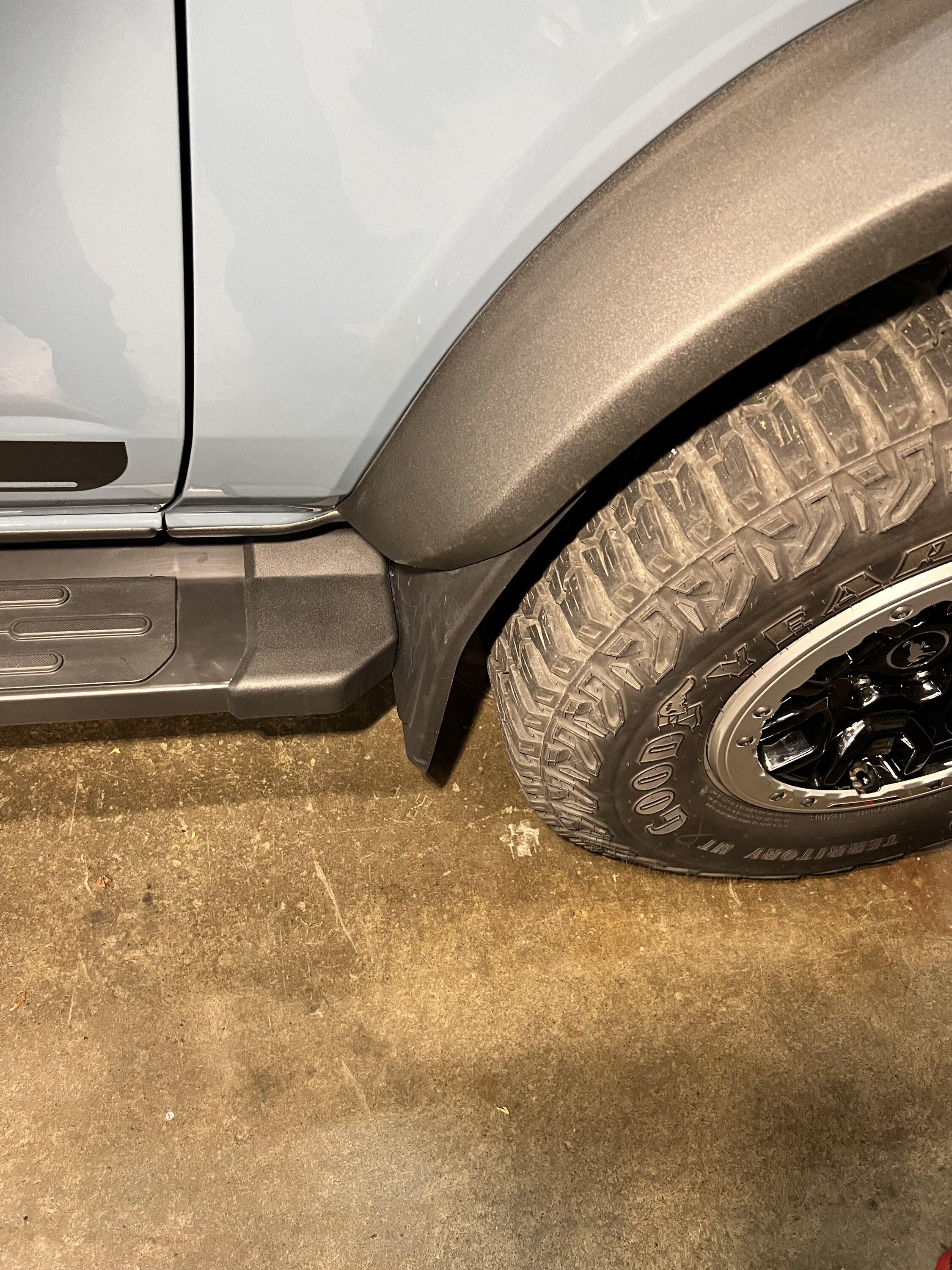Ford Bronco Mud flaps for OBX with Sasquatch package IMG_1258