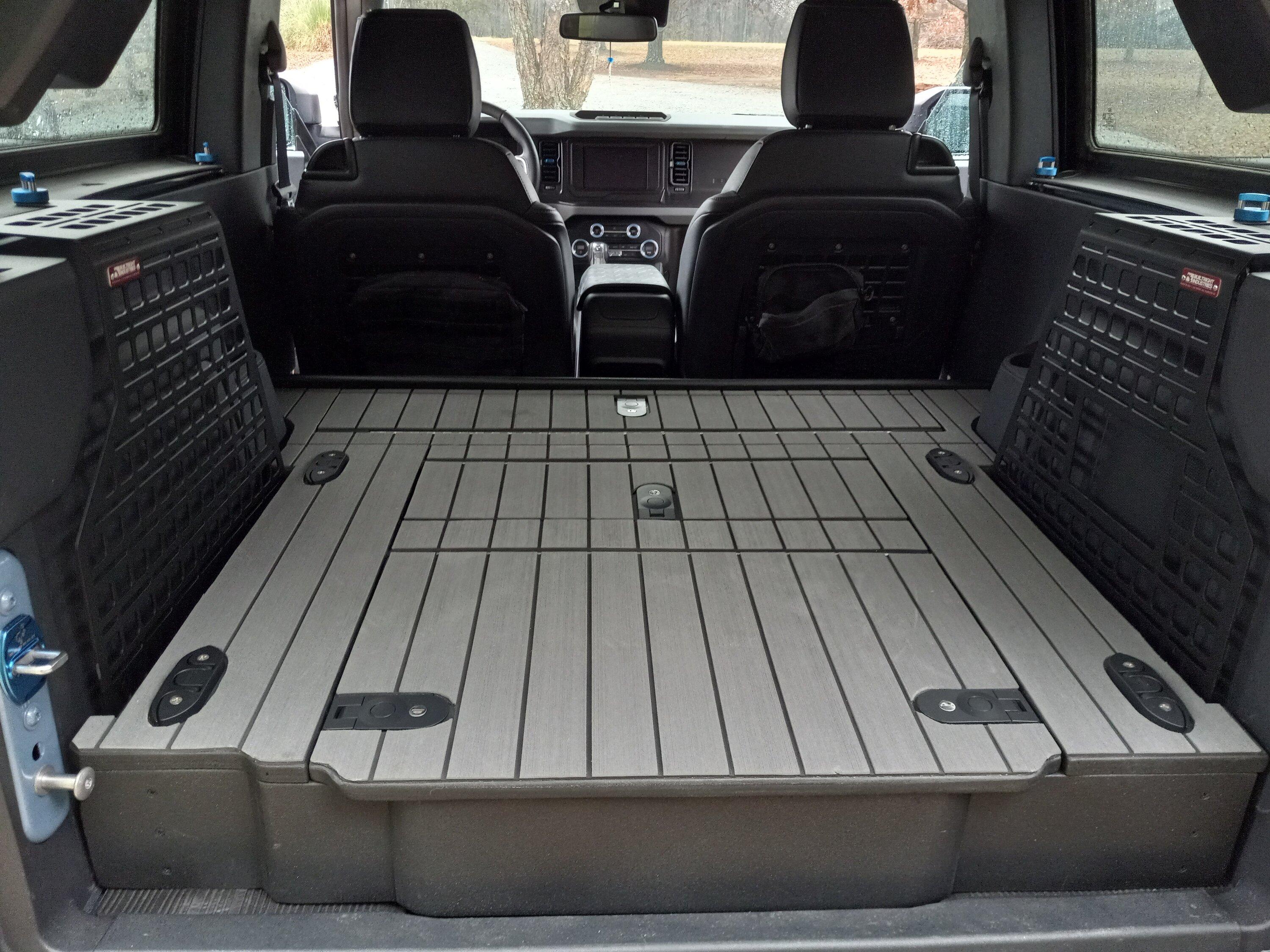 Ford Bronco KRAKEN's DIY Rear Seat Delete / Raised Cargo Platform with locking storage 20231201_102911