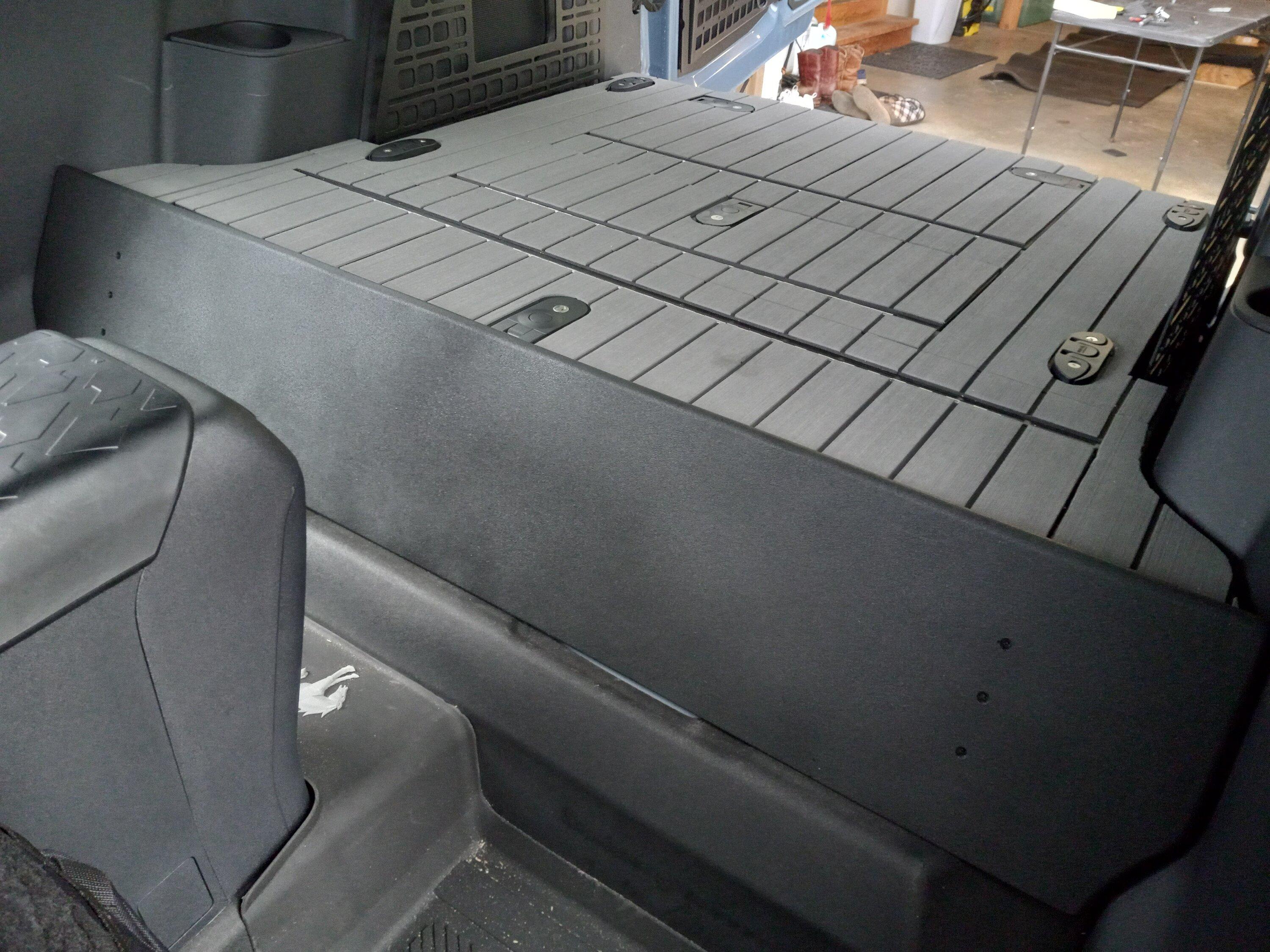 Ford Bronco KRAKEN's DIY Rear Seat Delete / Raised Cargo Platform with locking storage 20231201_102558