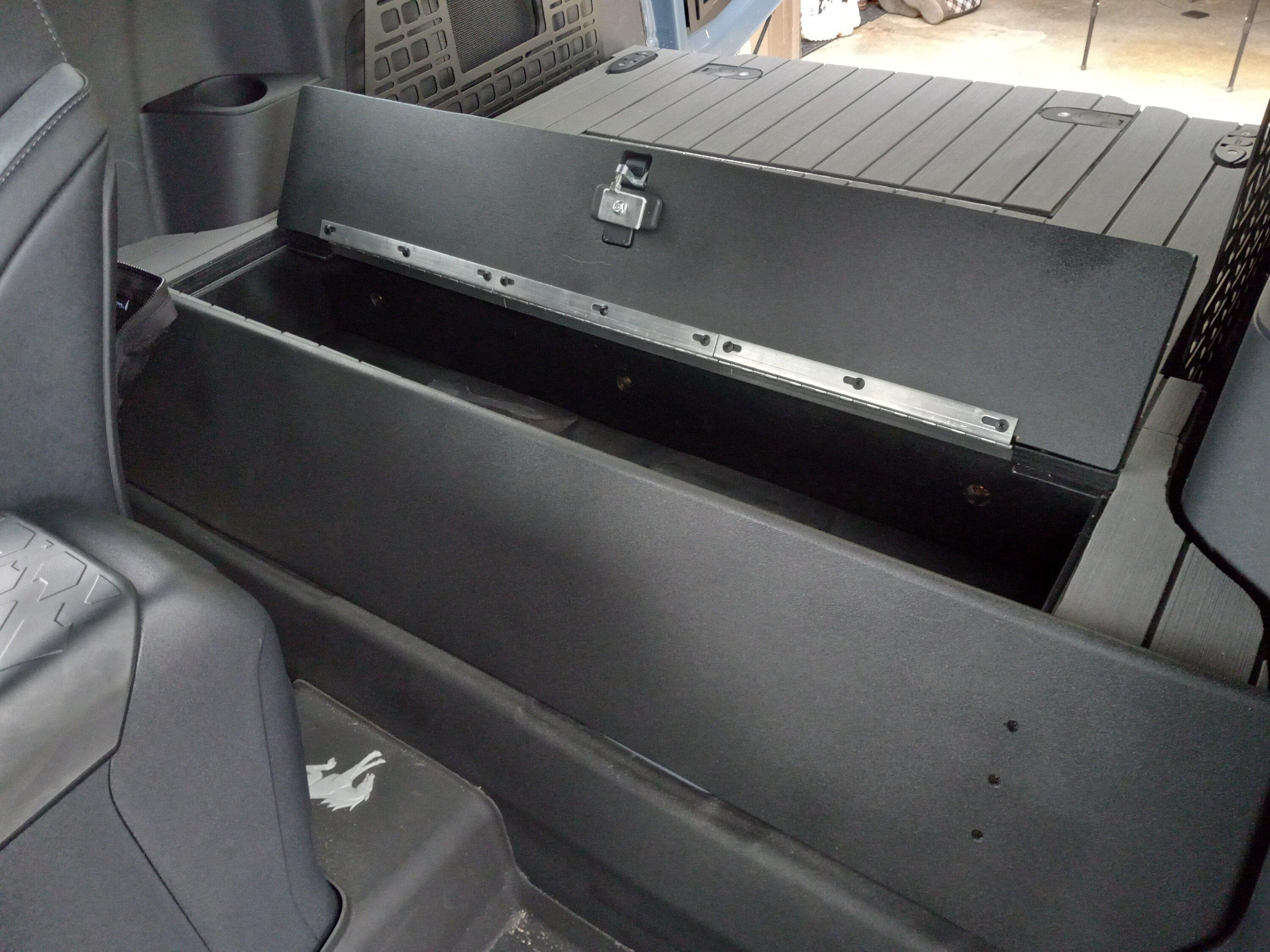Ford Bronco KRAKEN's DIY Rear Seat Delete / Raised Cargo Platform with locking storage 20231201_103132