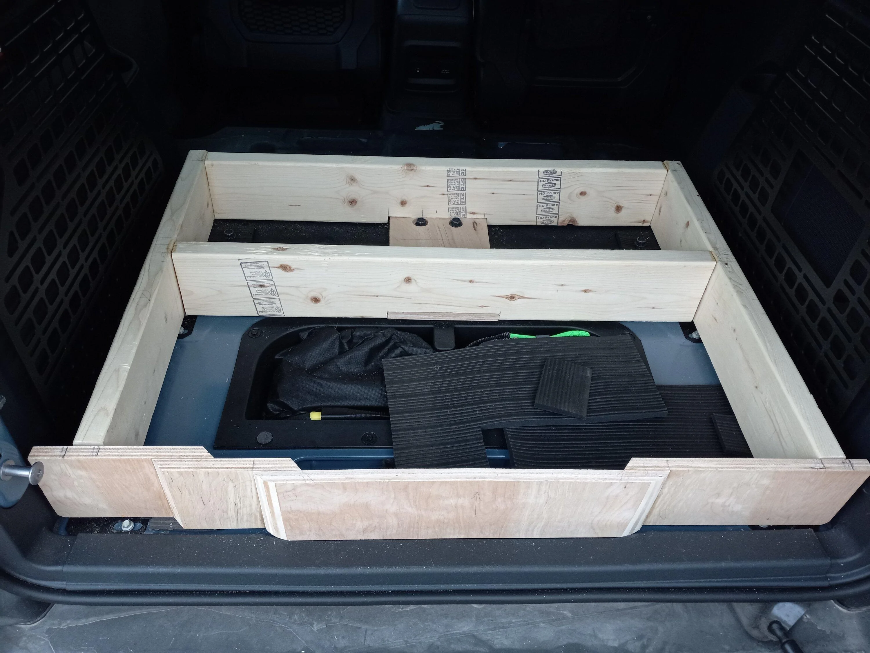 Ford Bronco KRAKEN's DIY Rear Seat Delete / Raised Cargo Platform with locking storage 20231114_161527