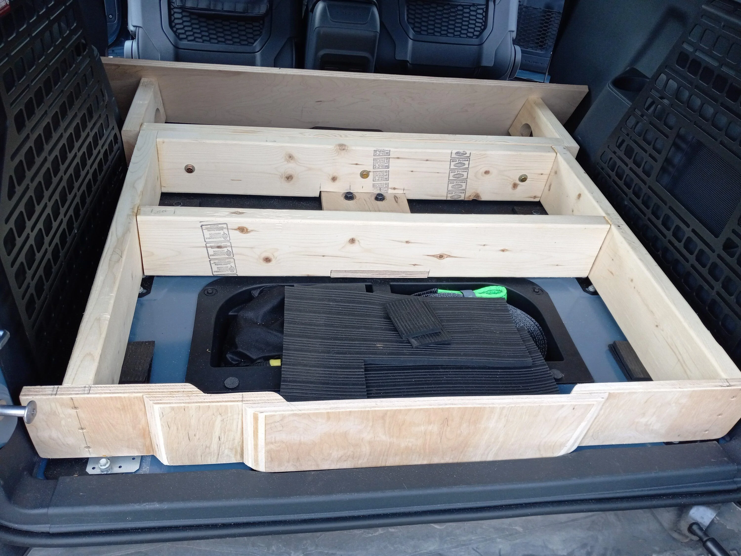 Ford Bronco KRAKEN's DIY Rear Seat Delete / Raised Cargo Platform with locking storage 20231117_094435