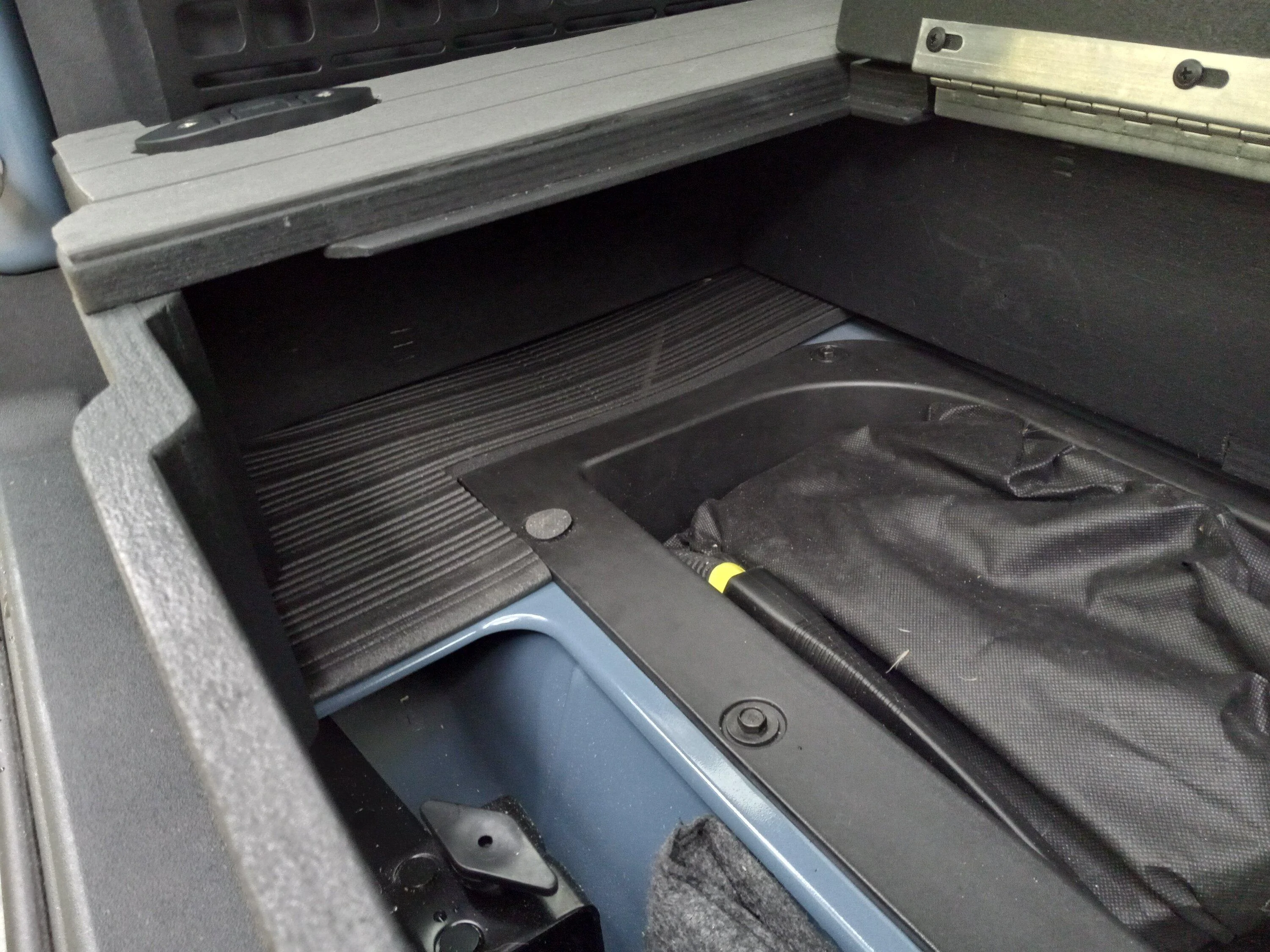 Ford Bronco KRAKEN's DIY Rear Seat Delete / Raised Cargo Platform with locking storage 20231201_102949