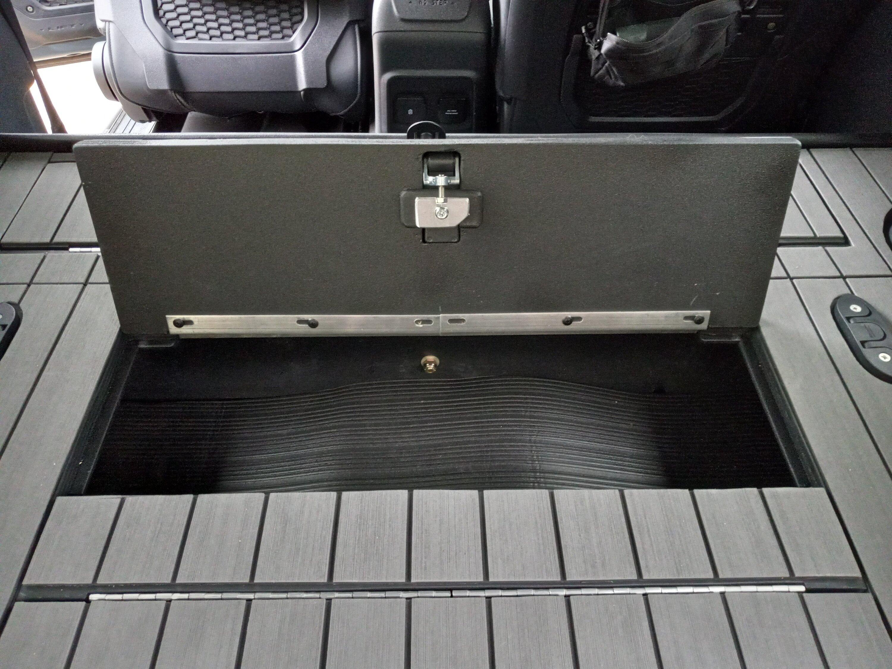 Ford Bronco KRAKEN's DIY Rear Seat Delete / Raised Cargo Platform with locking storage 20231201_104011