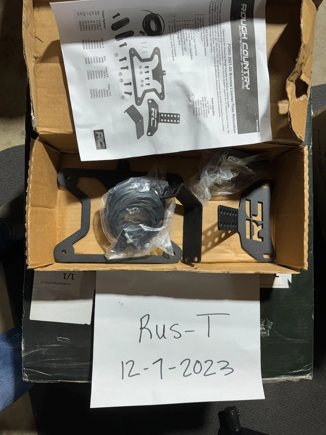 Ford Bronco Rough Country license plate relocation kit IMG_0490