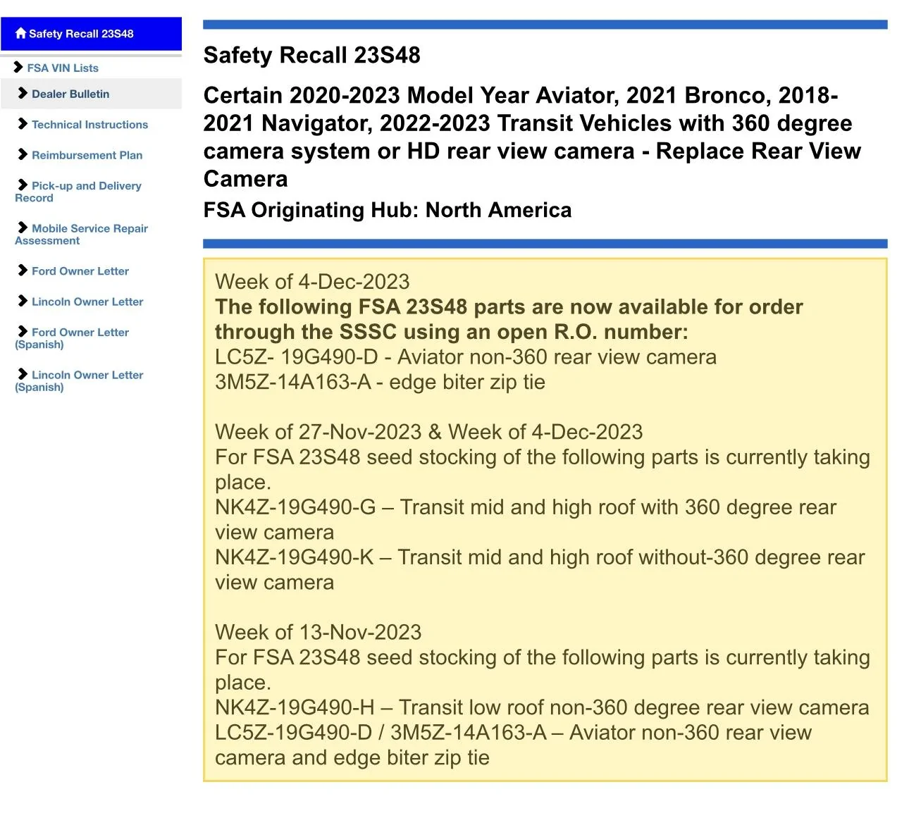Ford Bronco 2021 Bronco Back Up Cam Recall IMG_2508