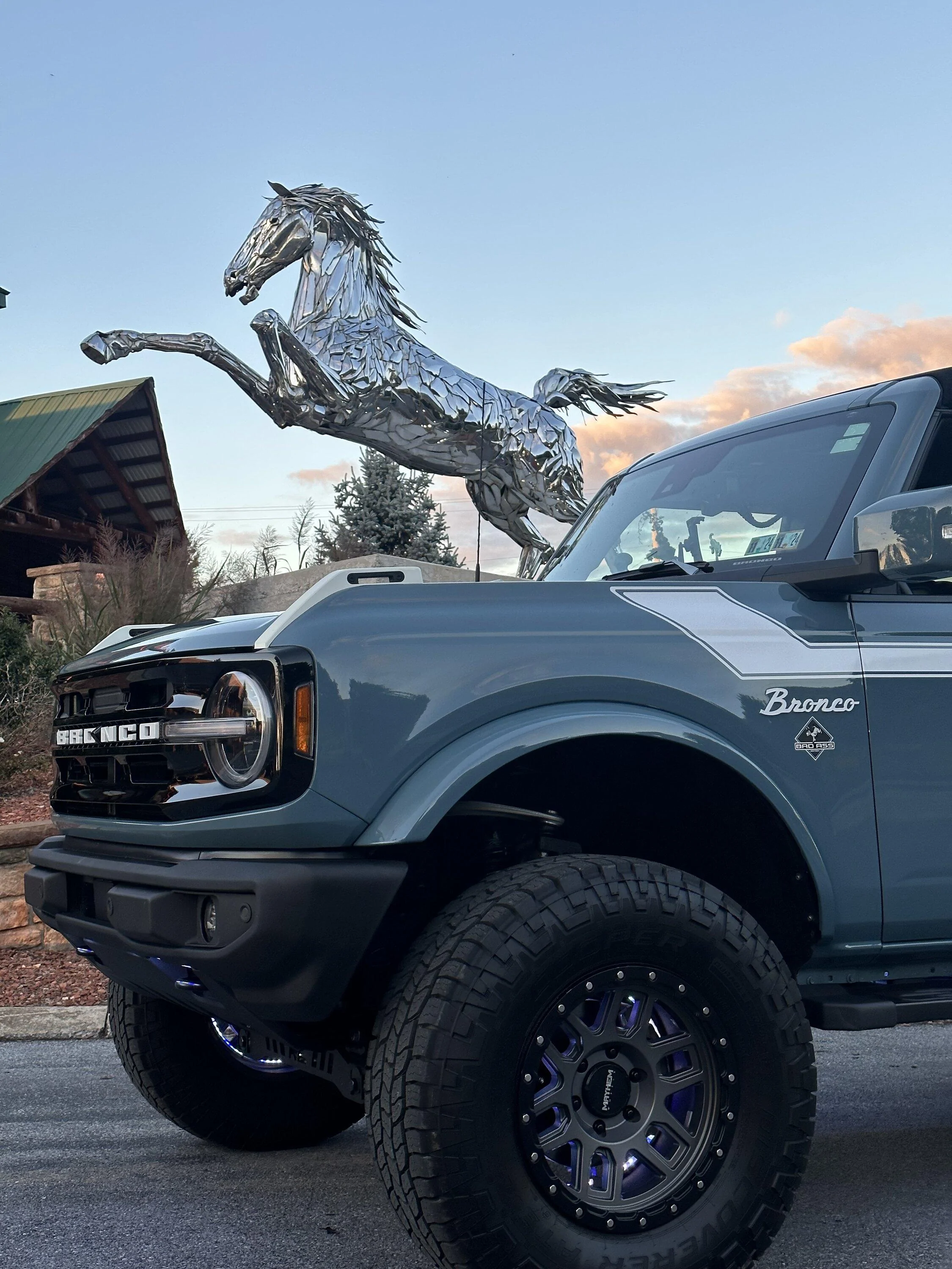 Ford Bronco More pics with the chrome horse and our bronco IMG_0499