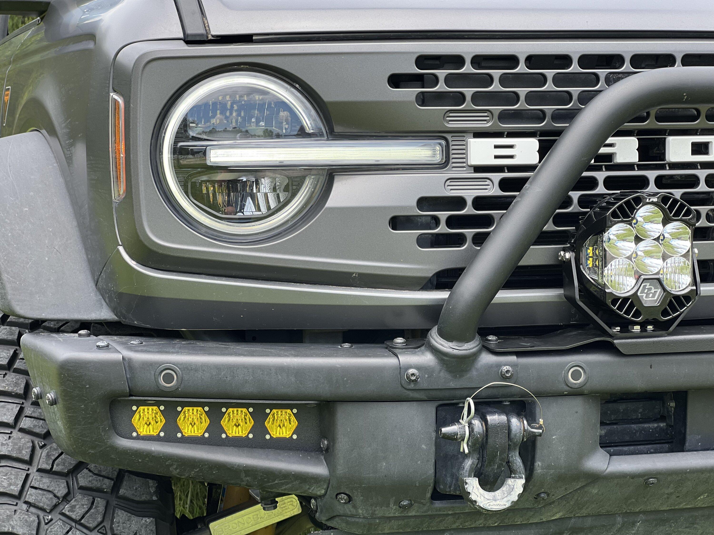 Ford Bronco Baja Designs Fog Lights with Hammer Built Brackets IMG_6347