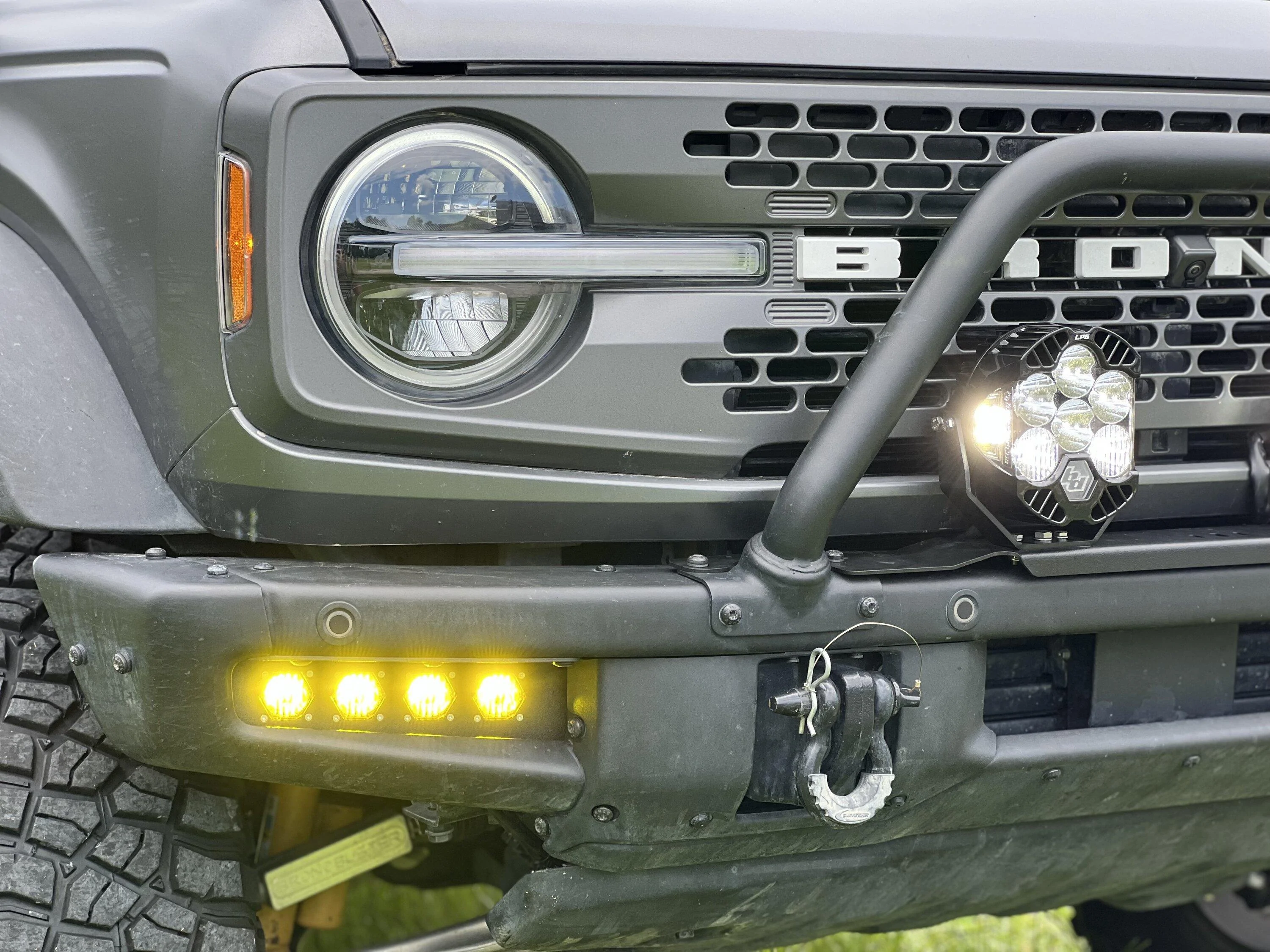 Ford Bronco Baja Designs Fog Lights with Hammer Built Brackets IMG_6348
