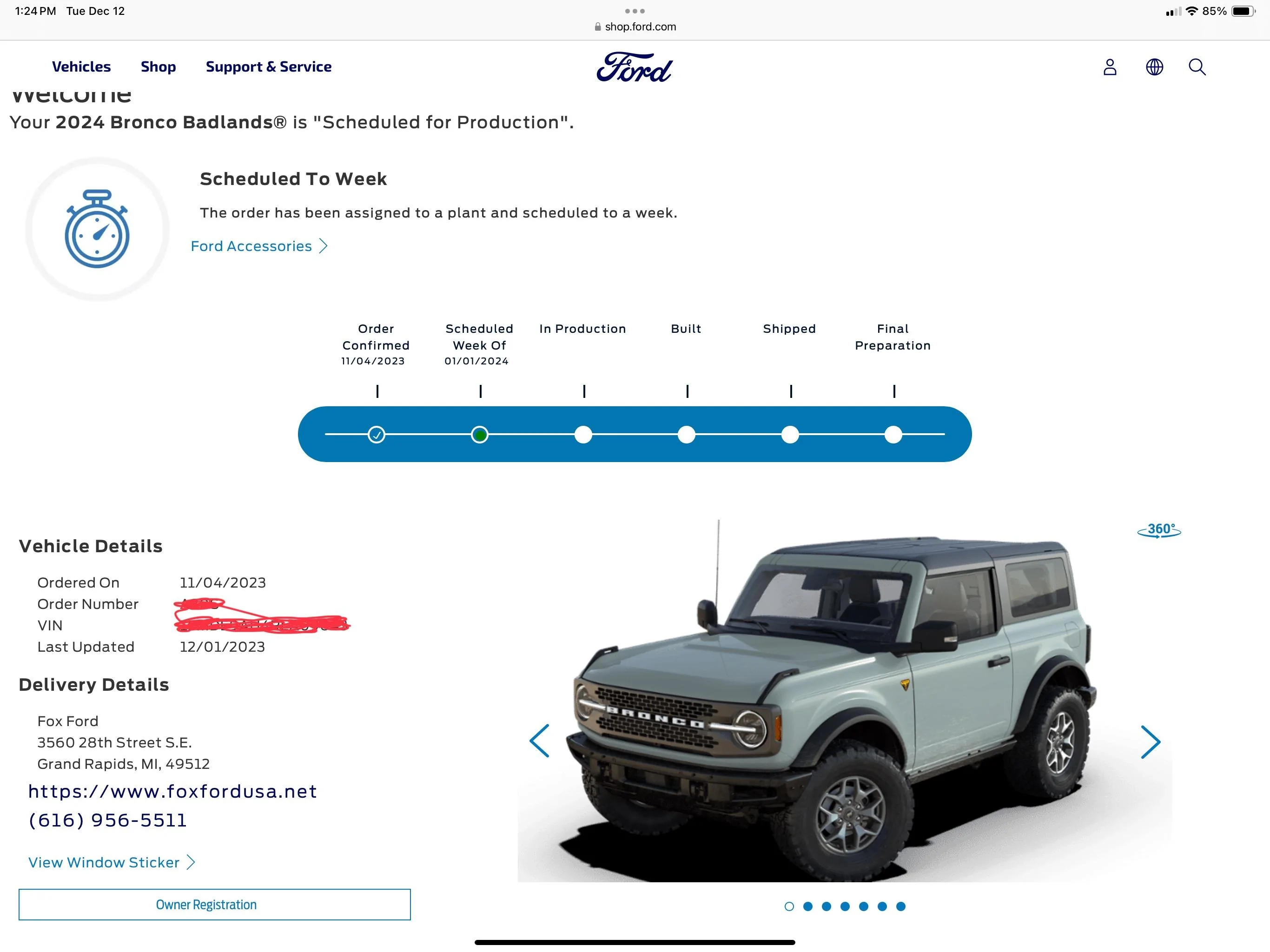 Ford Bronco 2024 Bronco Scheduling This Week (12/14/23) for February 2024 Main Commit IMG_0474