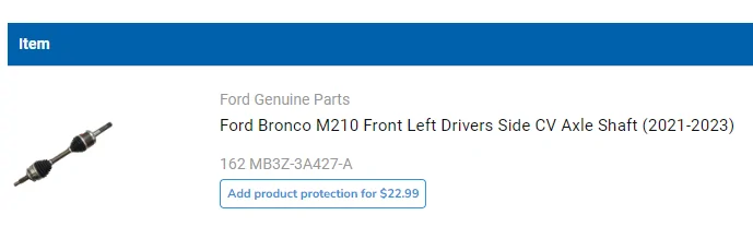 Ford Bronco Why the different part numbers? 1702437133677