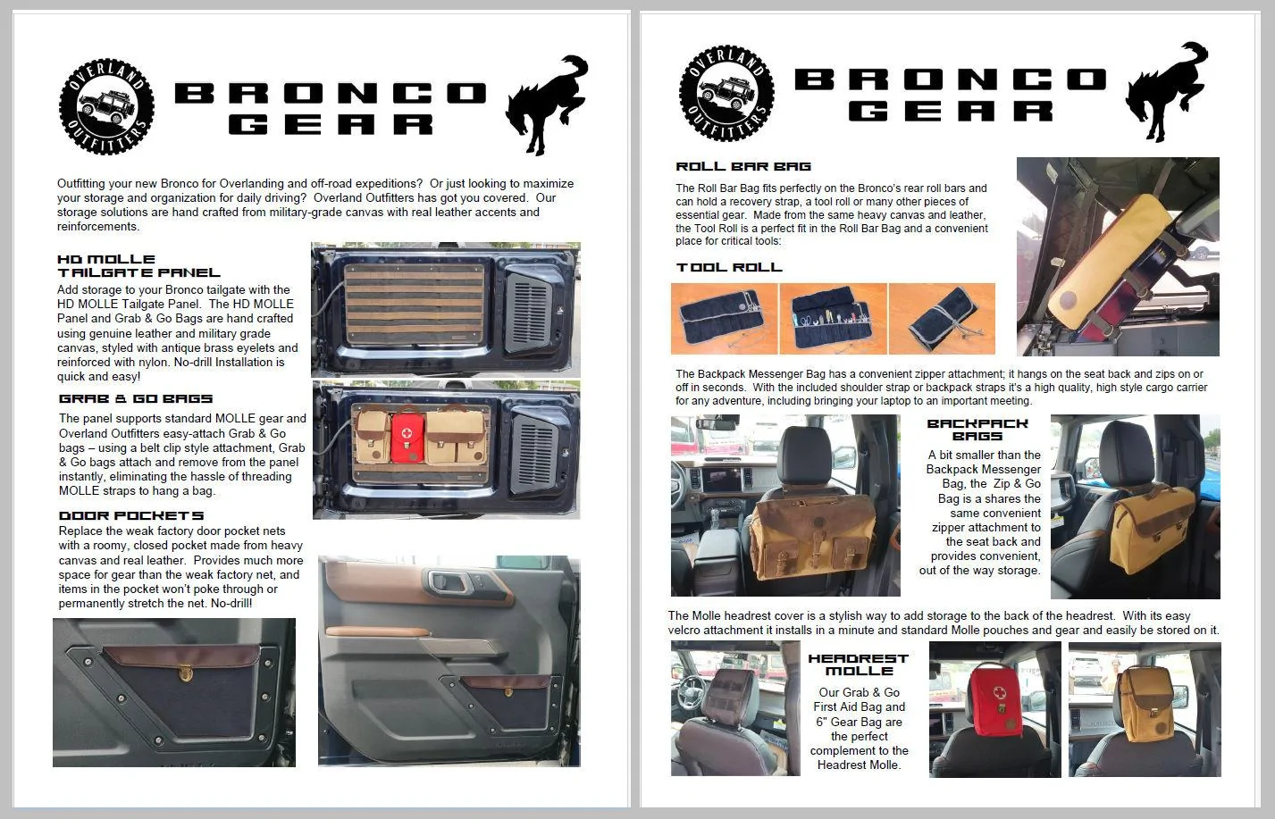 Ford Bronco Door pockets OOBronco