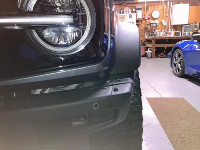 Ford Bronco Installed front bumper corner gap fillers bumper gap filler