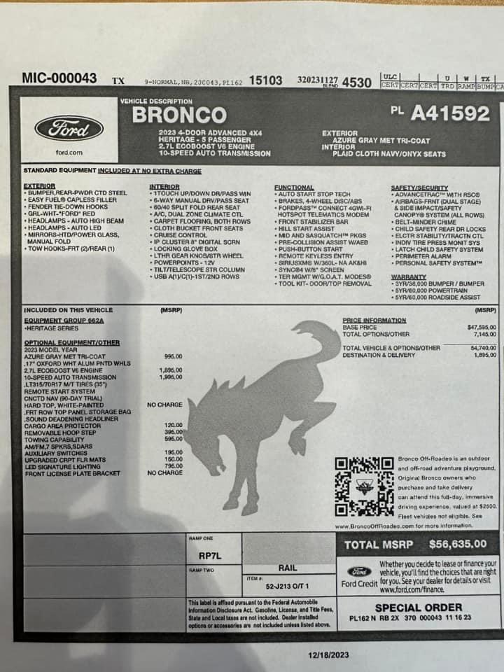 Ford Bronco HERITAGE EDITION Bronco Club IMG_0272