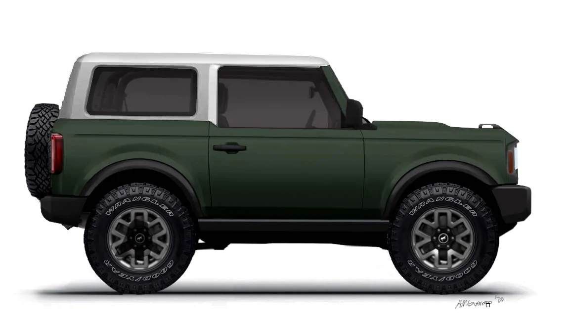 Ford Bronco Filson got me thinking about a partial wrap green-whit
