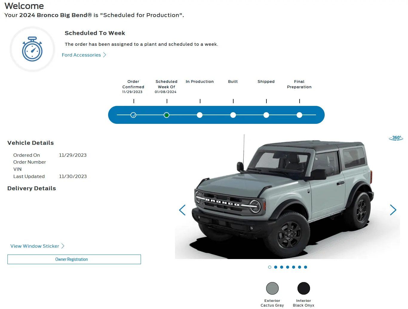 Ford Bronco Bronco Build Week 1/8/2024 IMG_0102