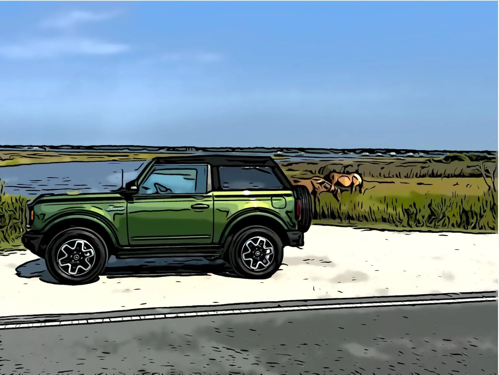 Ford Bronco Assateague island Clip2Comic-2023-12-21-14-04-42