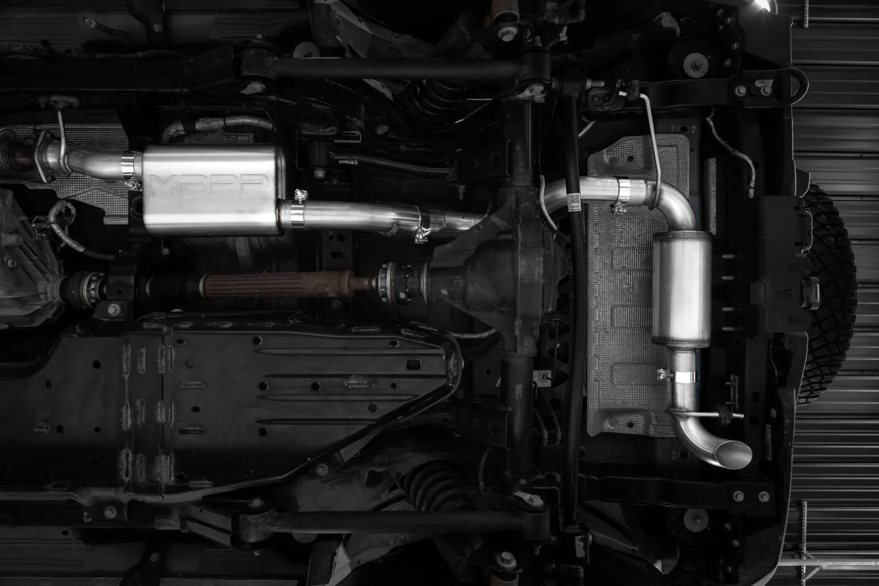 Ford Bronco MBRP Overland 3" SS cat-back installed MBRO_S5245-1