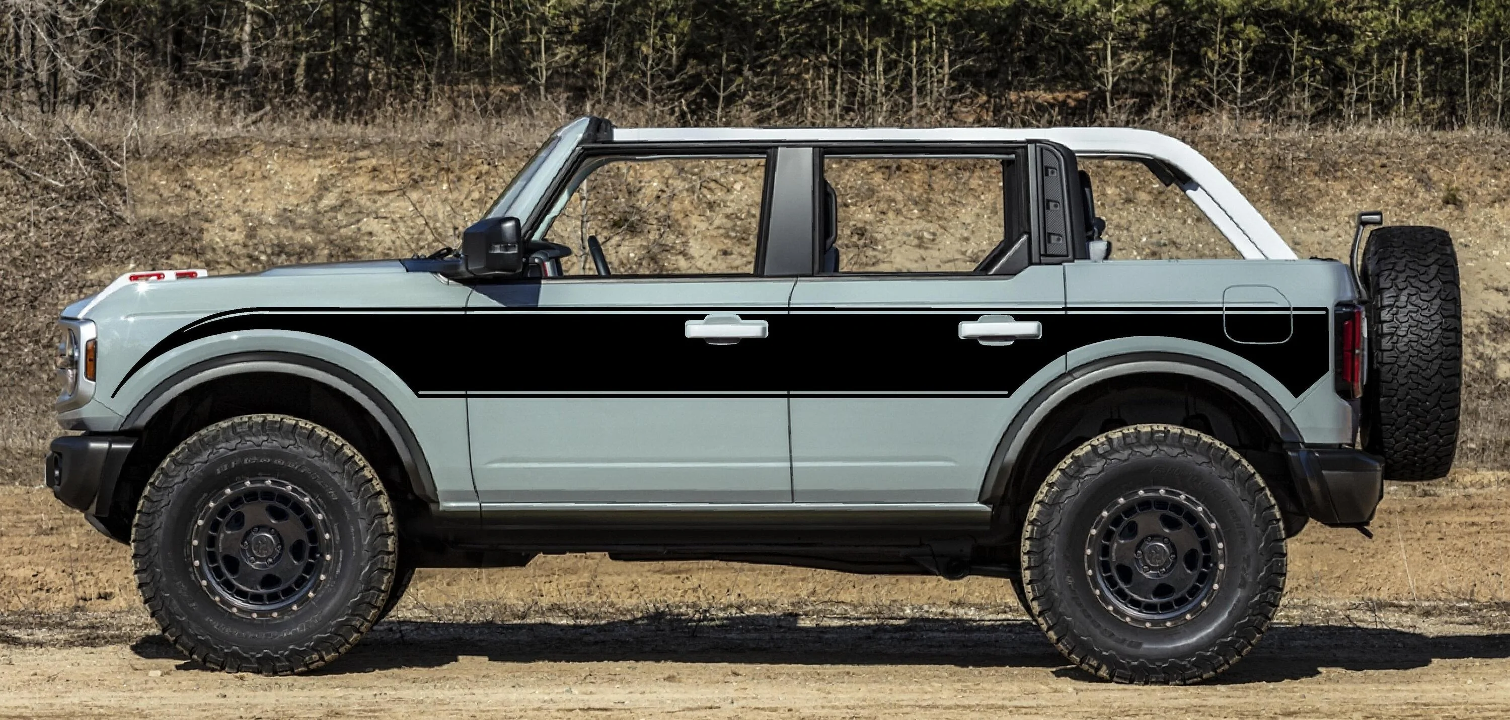 Ford Bronco New Superwide Side Stripes available now! New_2Tone_4Door