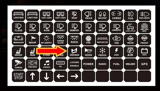 Ford Bronco Upfitter switches (NOT StickerFab) stickers