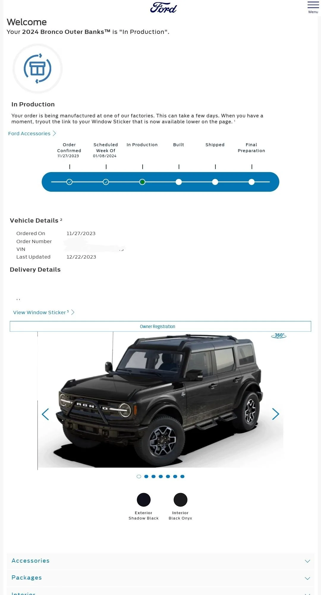 Ford Bronco Bronco Build Week 1/8/2024 1000019973