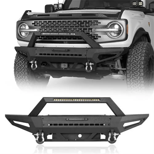 Ford Bronco Bull bar recommendations for capable bumper offroad-front-bumper-w-72w-light-bar-ul8912-s-1