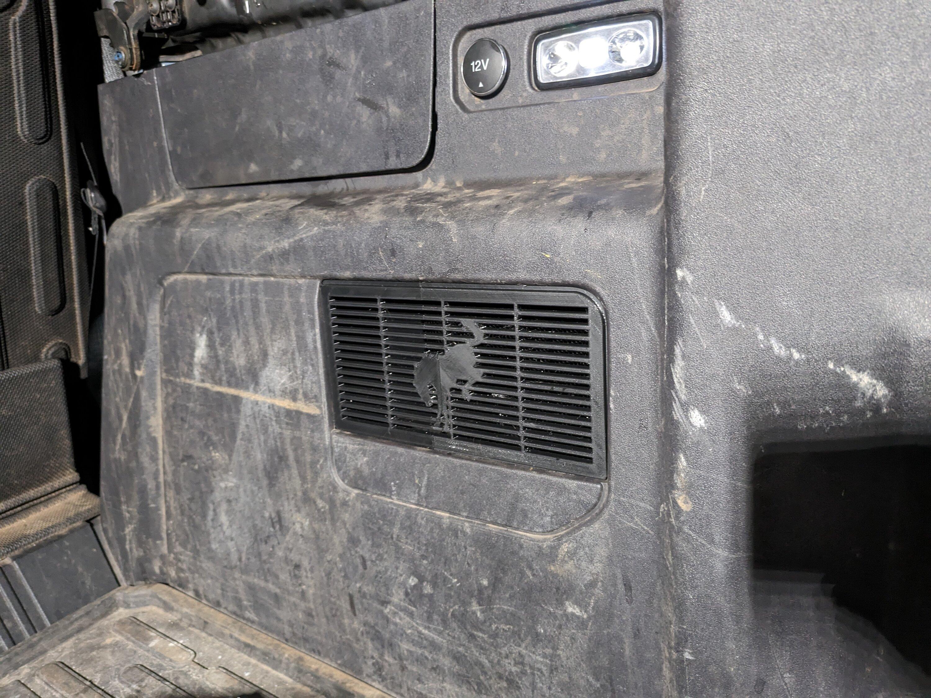 Ford Bronco subwoofer install, custom 3d printed grill (non-BO) PXL_20231228_163930255