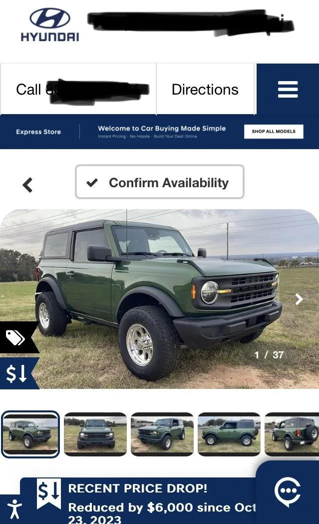 Ford Bronco Used 2022 Base Base dealer price IMG_7629