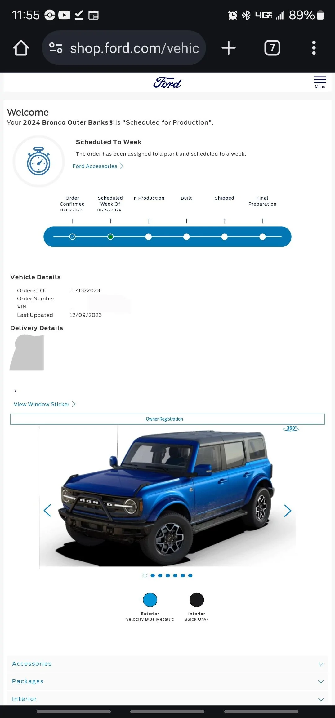 Ford Bronco Bronco Build Week 1/22/2024 Screenshot_20240103_115541_Chrom