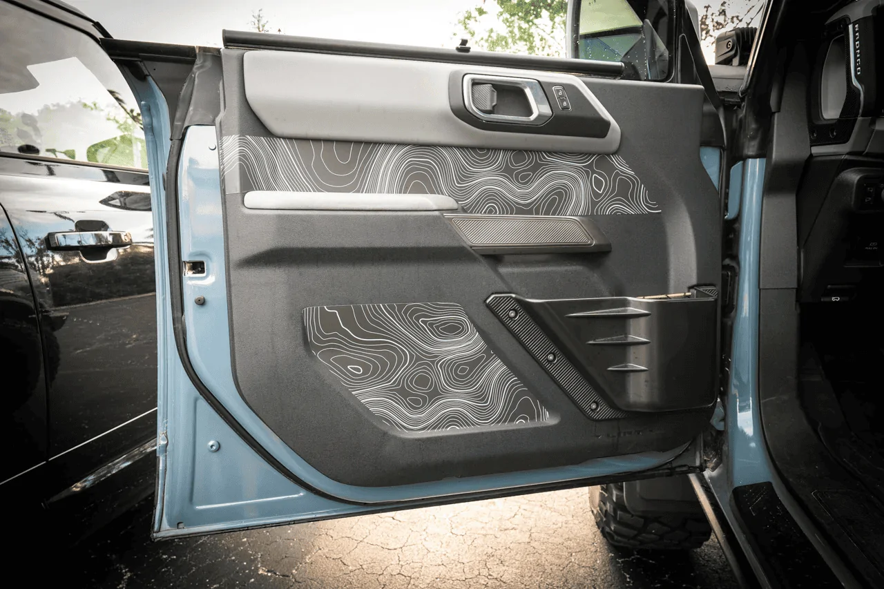 Ford Bronco StickerFab Topographical Map Interior Door Card Overlays 1704325404221