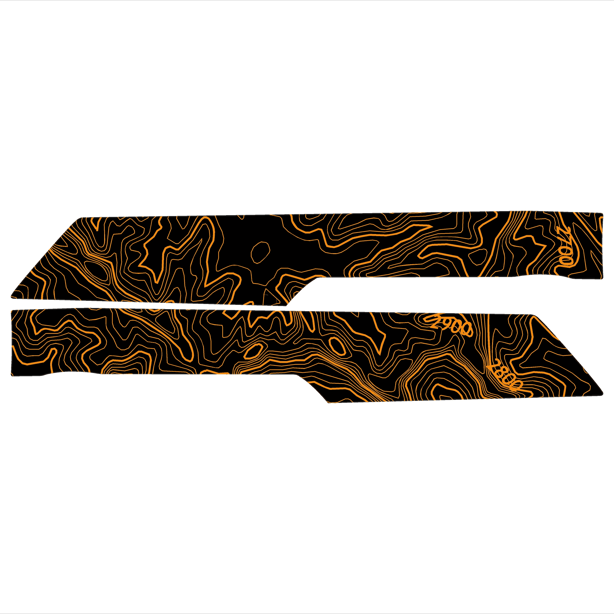 Ford Bronco StickerFab Topographical Map Interior Door Card Overlays 1704325510388