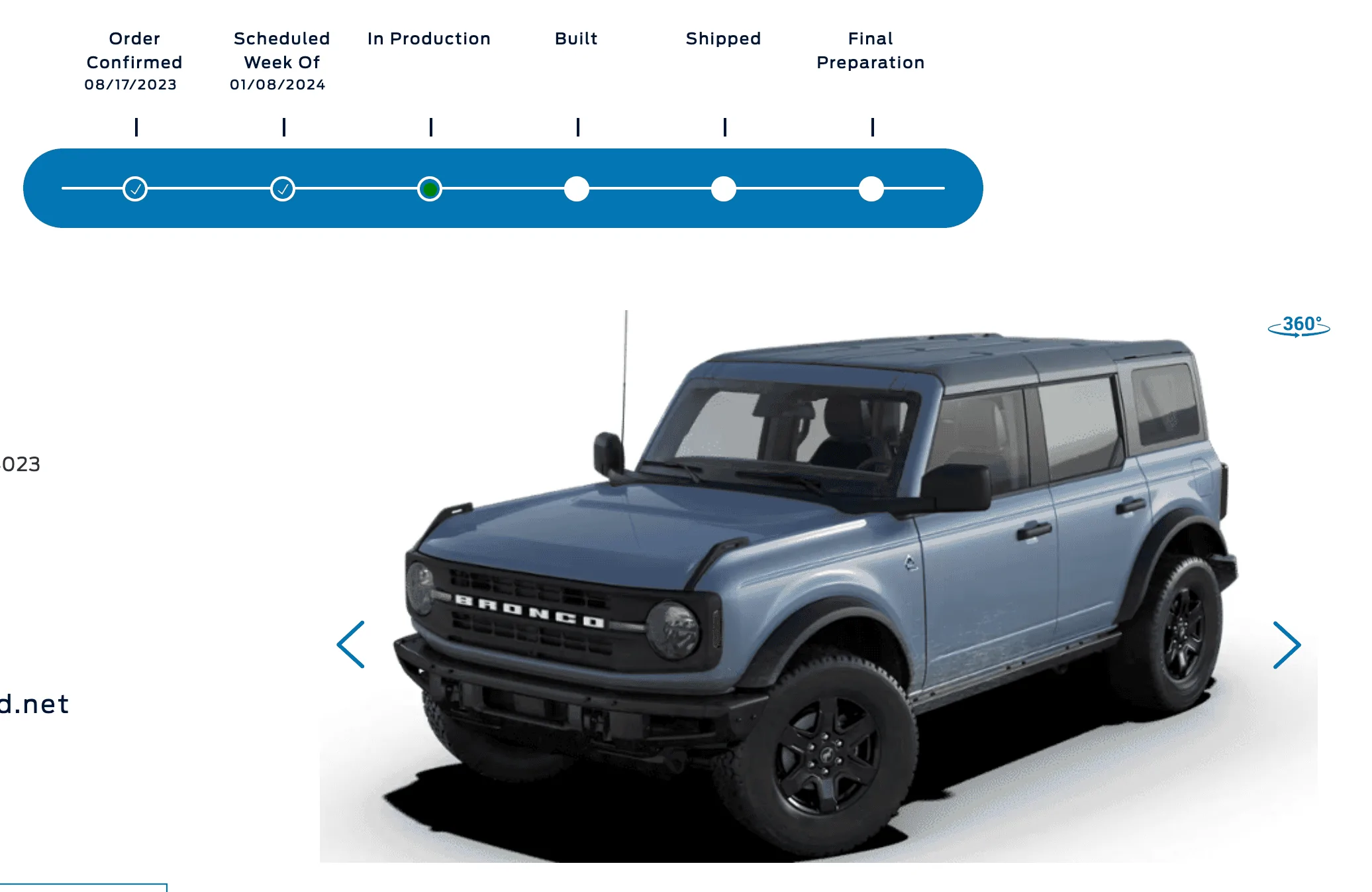 Ford Bronco Bronco Build Week 1/8/2024 Screenshot 2024-01-03 at 3.23.21 PM