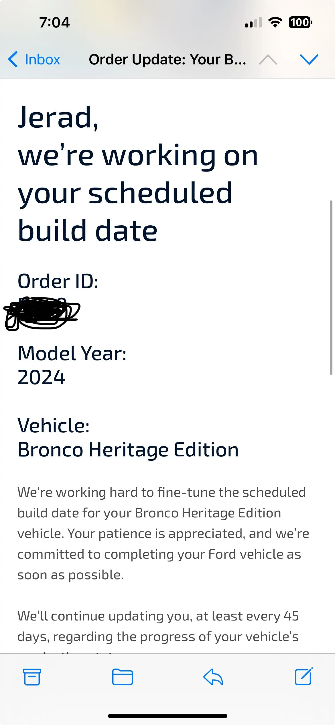 Ford Bronco Bronco Build Week 1/15/2024 IMG_8696