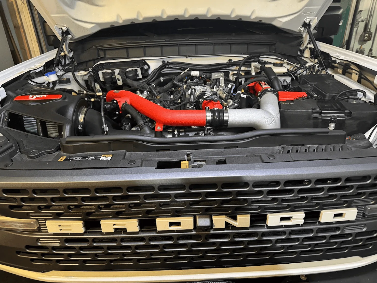 Ford Bronco Injen Charge Pipes installed on 2.7 with Injen CAI 1704648609366