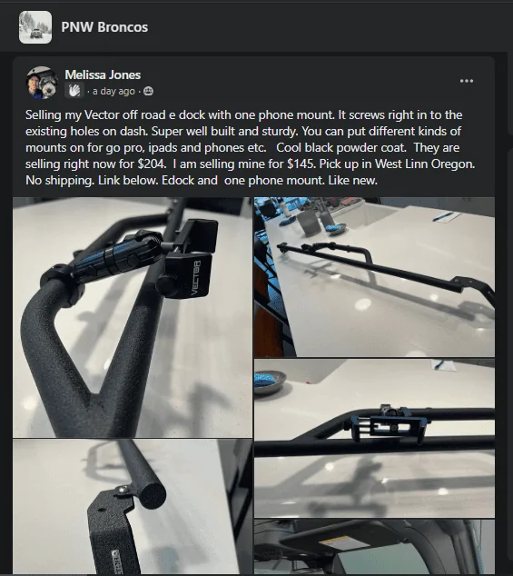 Ford Bronco Best Dash Rail Mount? 1704771617086