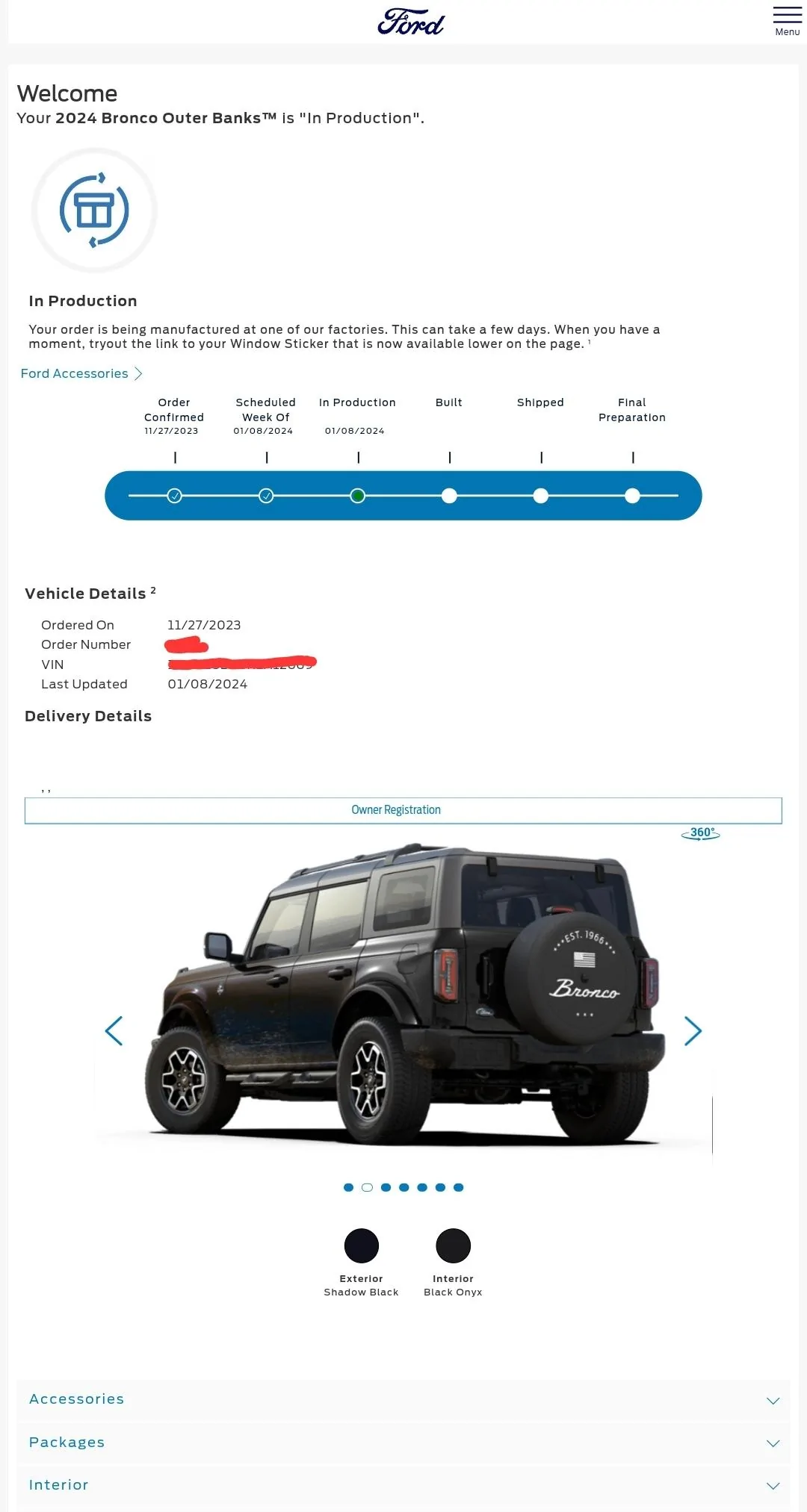 Ford Bronco Bronco Build Week 1/8/2024 1000020485
