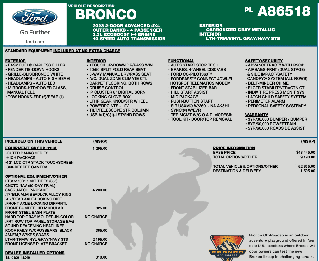 Ford Bronco Purchase HOSS 3.0 Suspension 1705185207566