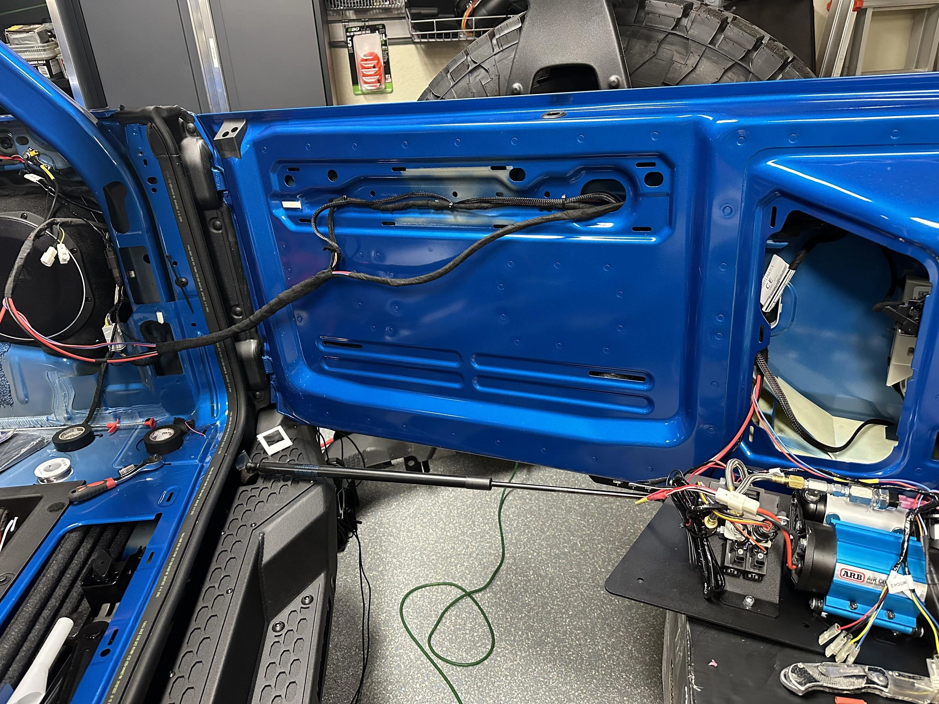 Ford Bronco America Adventure Lab, tailgate air compressor installed IMG_0071