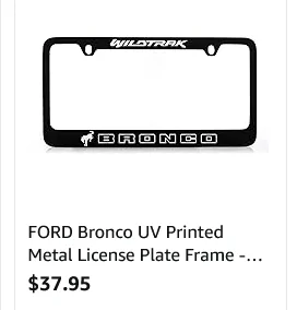 Ford Bronco Bronco Build Week 1/29/2024 Screenshot 2024-01-18 at 14-02-12 Amazon.com Shopping Cart