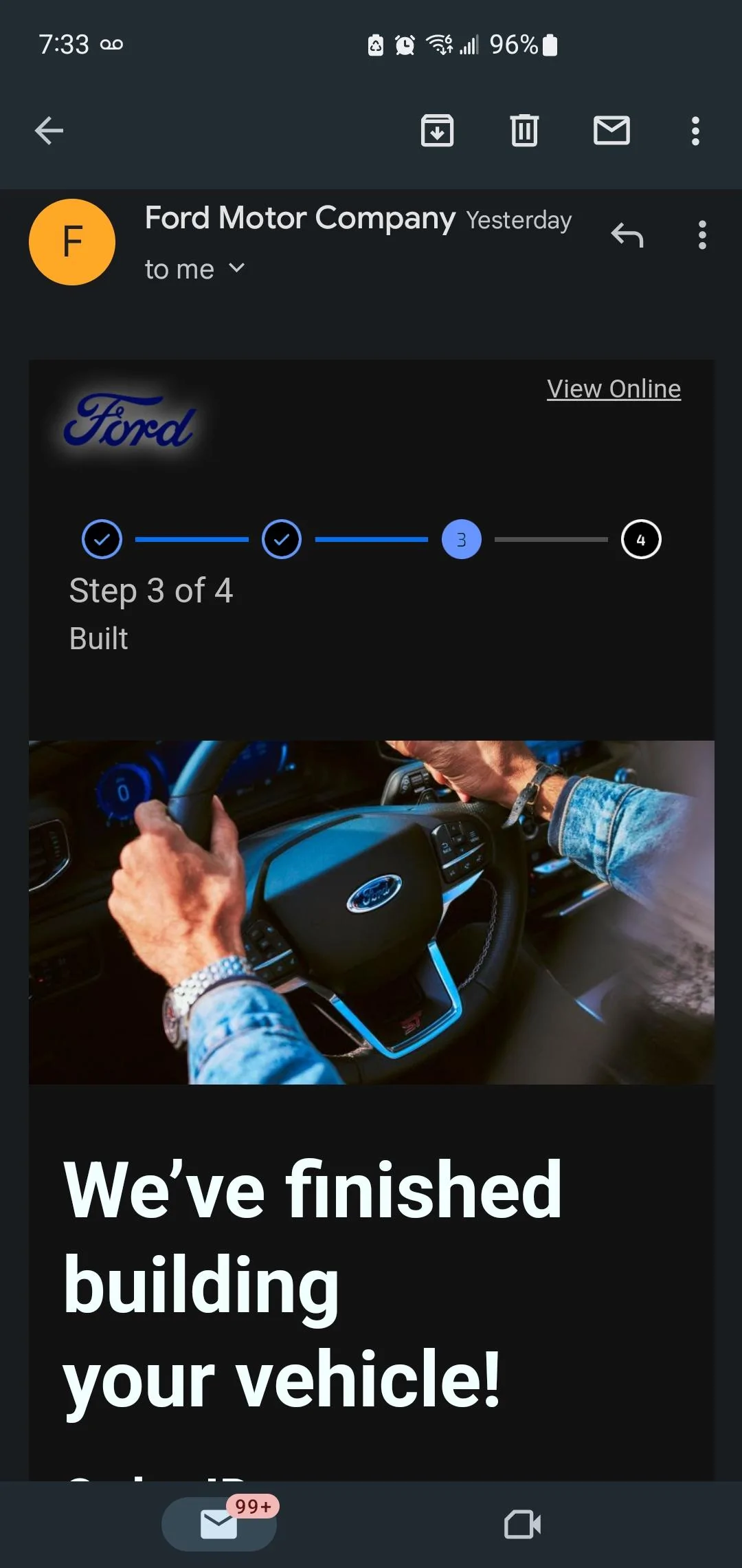 Ford Bronco Bronco Build Week 1/15/2024 Screenshot_20240120-073303_Gmail