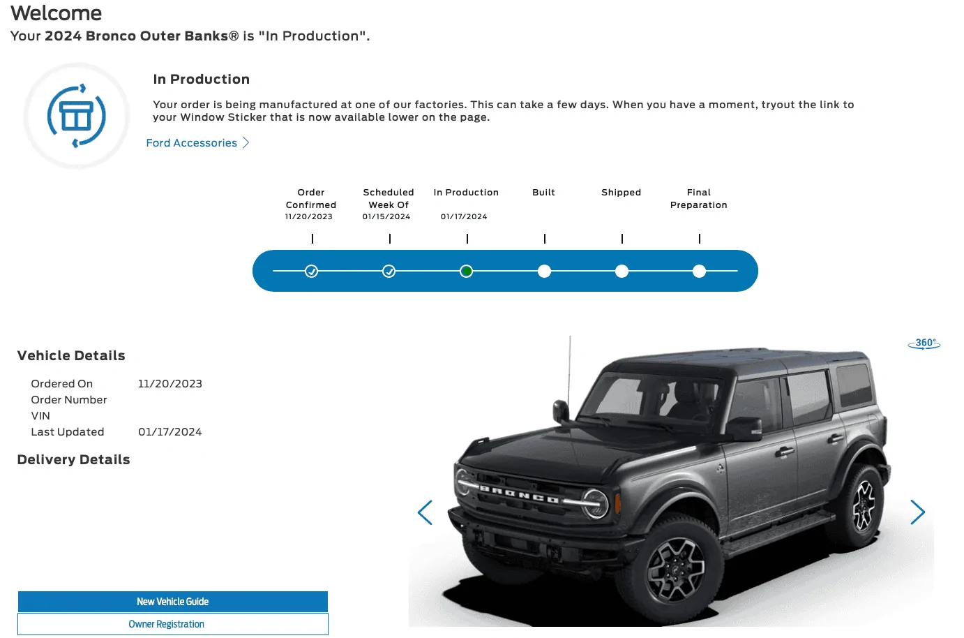 Ford Bronco Bronco Build Week 1/15/2024 1705788339898